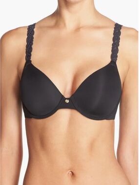 Natori Pure Luxe Underwire T-Shirt Bra, Black, 34D